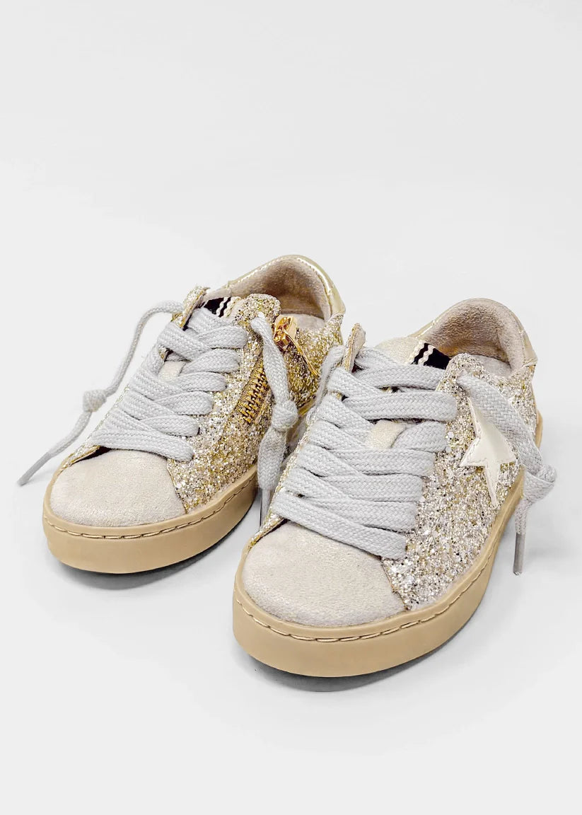 Paula Mini - Golden Glitter Girls Shoes Shu Shop