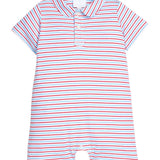 Peter Pan Polo Romper - Primary Stripe