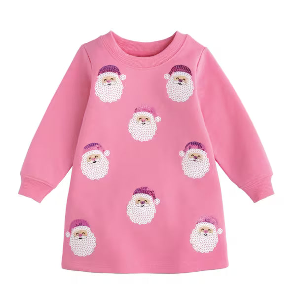 Sparkle Santa Sweatshirt Dress Girls Play Dresses Mudpie