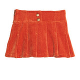 Pleated Skort - Rust Herringbone Corduroy Girls Skirts + Bloomers Bisby