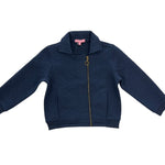 Quilted Moto Jacket - Navy Trellis Girls Outerwear Bisby