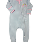Rainbow Wishes Applique Zipper Footie Baby Sleepwear Magnolia Baby