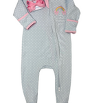 Rainbow Wishes Applique Zipper Footie Baby Sleepwear Magnolia Baby