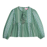 Riviera Top - Fairfield Forest Stripe Girls Tops + Tees Bisby