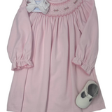 Rose Dress - Pink Knit Bishop Girls Occasion Dresses Petit Bebe