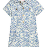 Safari Popover Dress - French Blue Corduroy Girls Occasion Dresses Bisby