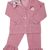 Santa Stripe Ruffle Pajamas Kids Pajamas Sweet Dreams