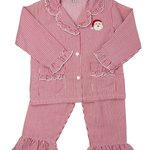 Santa Stripe Ruffle Pajamas Kids Pajamas Sweet Dreams