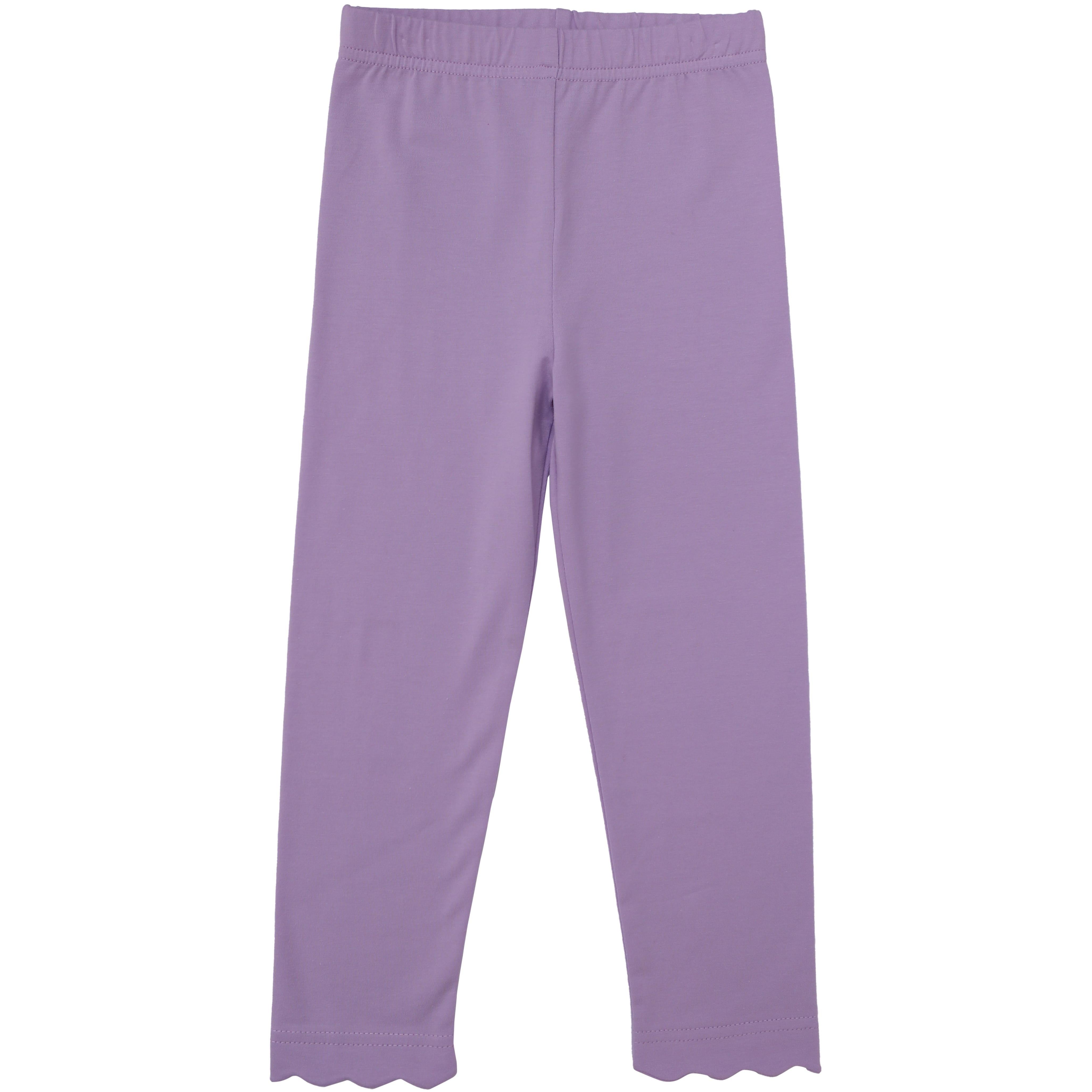 Scalloped Leggings - Lavender Girls Pants + Leggings Trotter Street Kids