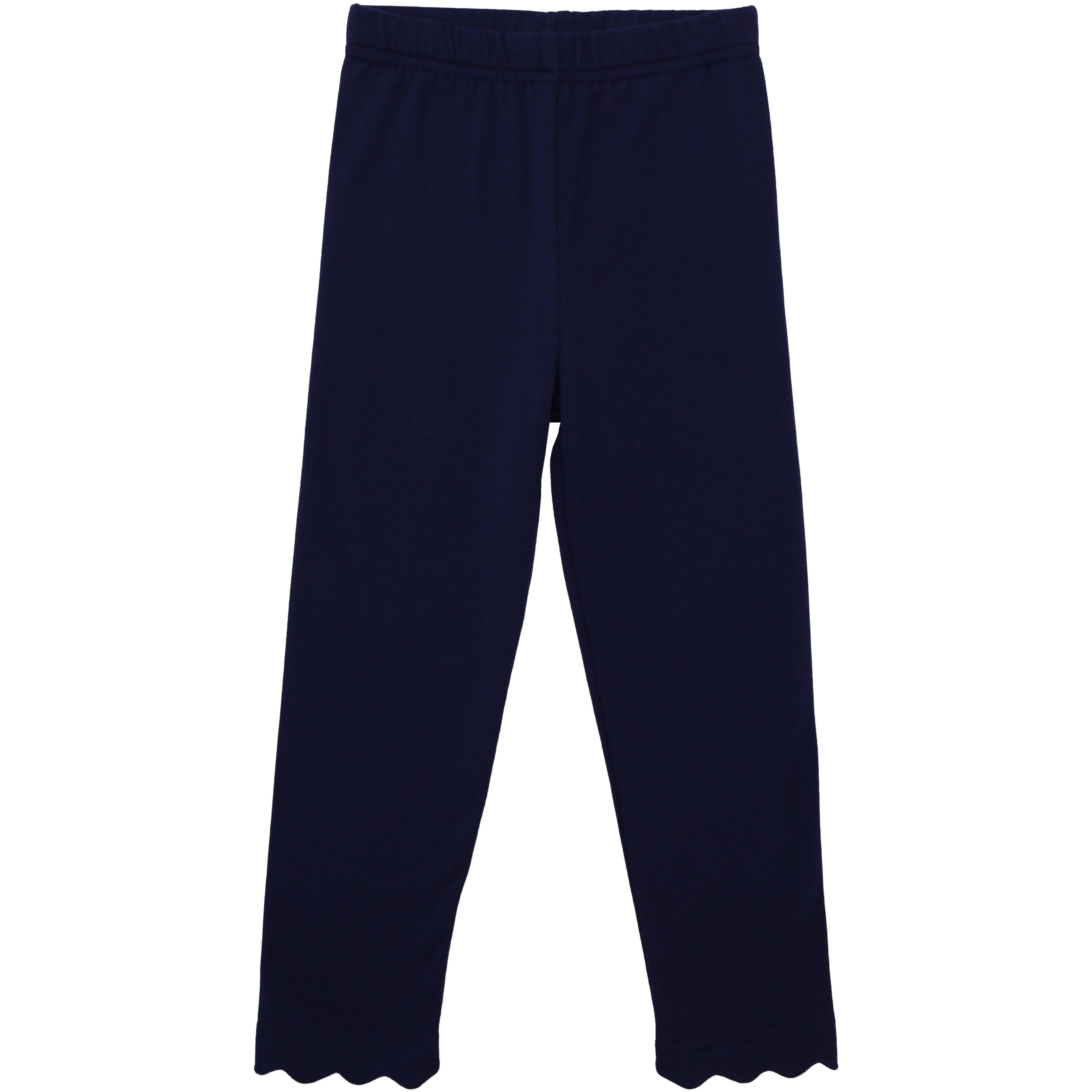 Scalloped Leggings - Navy Girls Pants + Leggings Trotter Street Kids