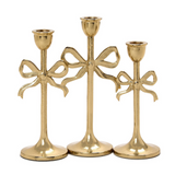 Set of 3 Bow Taper Candleholders