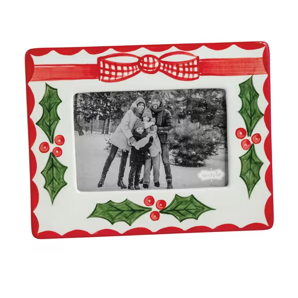 Small Holly Frame Seasonal Mudpie