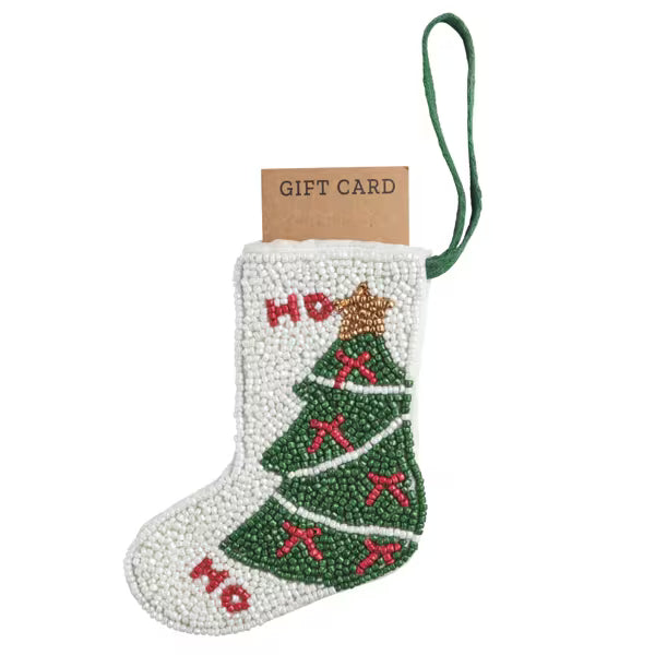 Tree Beaded Stocking Ornament Seasonal Mudpie
