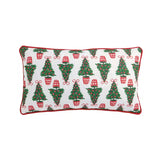 Tree Block Print Quilted Pillow Seasonal Mudpie
