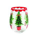 Tree Painted Wine Glass Seasonal Mudpie