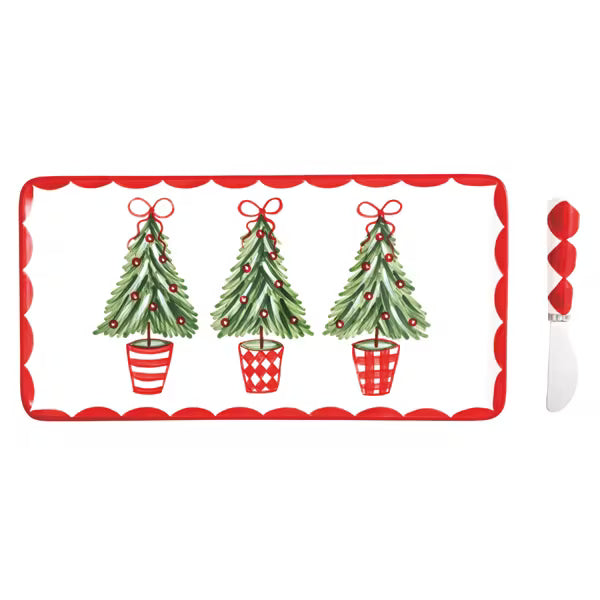 Tree Topiary Tray Set Seasonal Mudpie