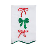 Triple Bow Scallop Embroidered Towel Seasonal Mudpie