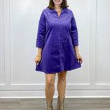 Victoria Cord Dress - Lilac Short Dresses Duffield Lane