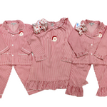 Santa Stripe Ruffle Pajamas Kids Pajamas Sweet Dreams
