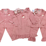 Santa Stripe Ruffle Pajamas Kids Pajamas Sweet Dreams