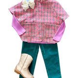 Twiggy Pants - Peacock Velvet Girls Pants + Leggings Bisby