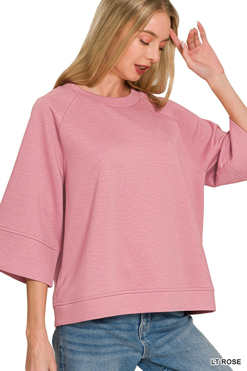 Weekend Ease Top - Lt. Rose Tops Zenana
