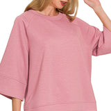 Weekend Ease Top - Lt. Rose Tops Zenana