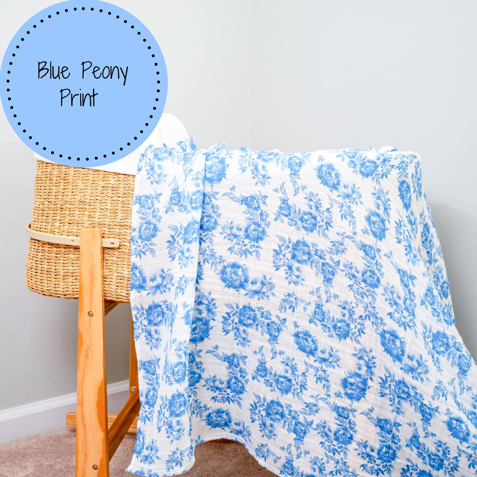 A Peony For Your Thoughts Baby Muslin Swaddle Blanket Baby Accessories LollyBanks