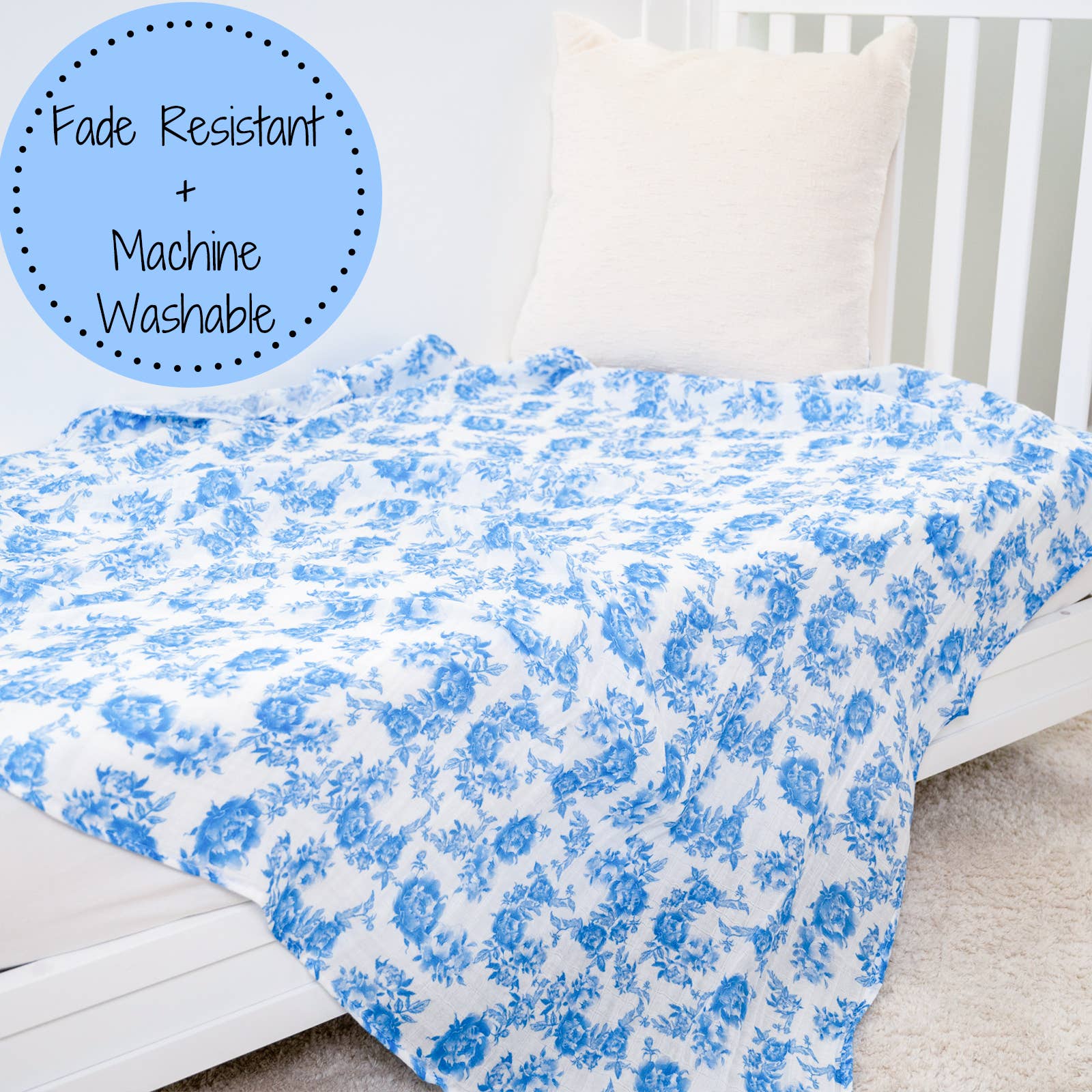 A Peony For Your Thoughts Baby Muslin Swaddle Blanket Baby Accessories LollyBanks