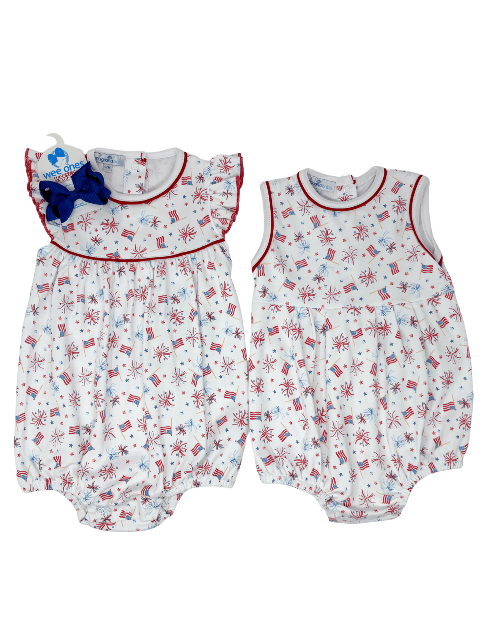 A Sparkly Fourth Print Flutters Bubble Girls Bubbles + Rompers Magnolia Baby