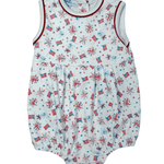 A Sparkly Fourth Print Sleeveless Bubble Boys Bubbles + Rompers Magnolia Baby