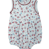 A Sparkly Fourth Print Sleeveless Bubble Boys Bubbles + Rompers Magnolia Baby
