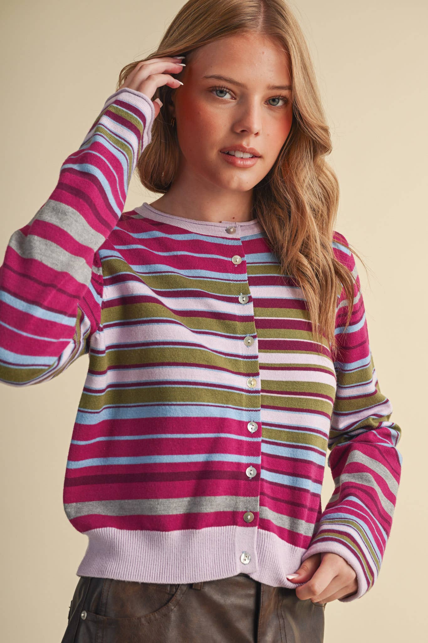 Bright Side Striped Cardigan Sweaters &MERCI