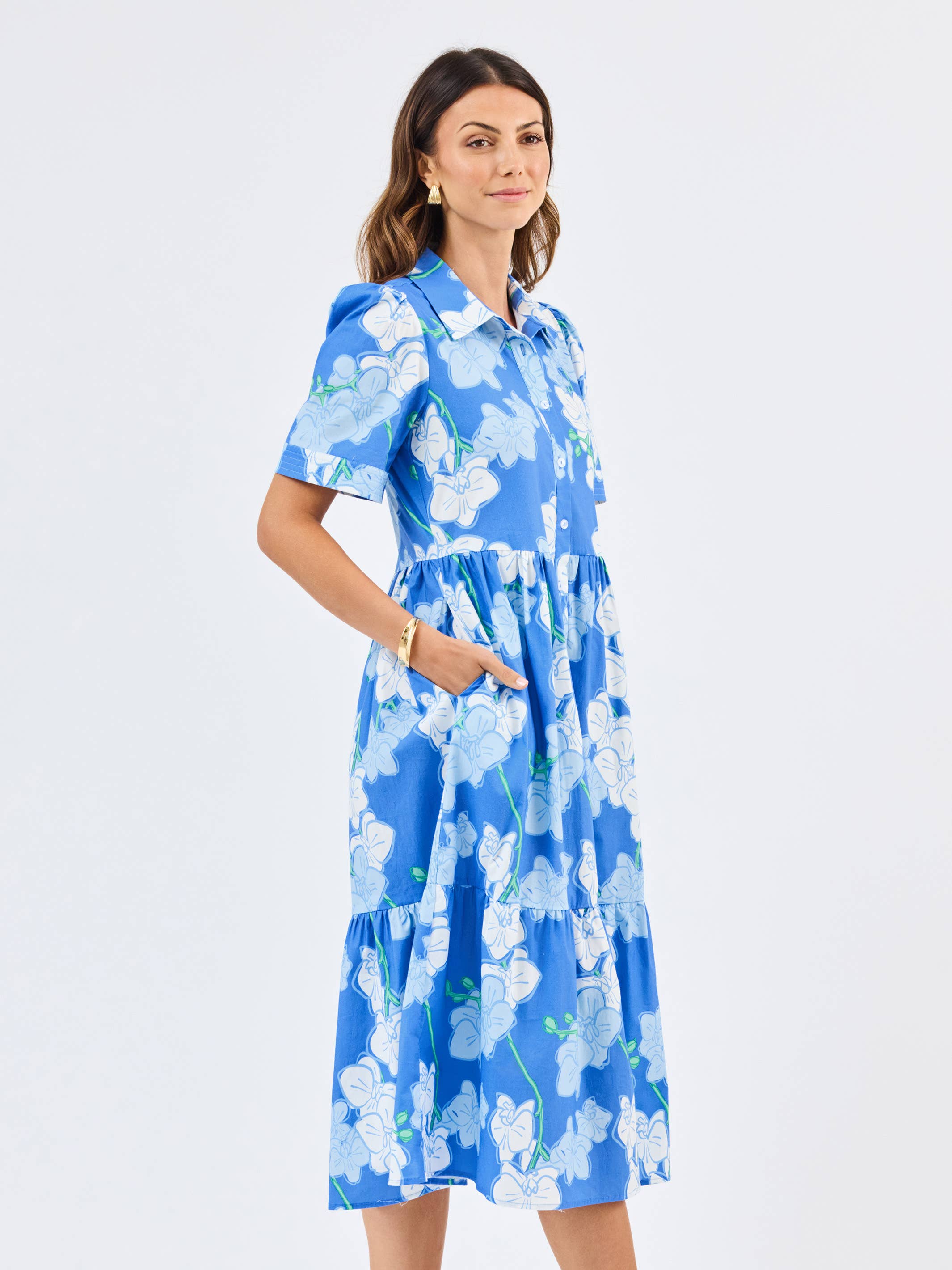 Jema Dress - Orchid Revere Blue Long Dresses Mary Square