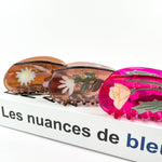 Semi-Circular Floral Hair Clip - Peach Hair Accessories TheDivaSoap