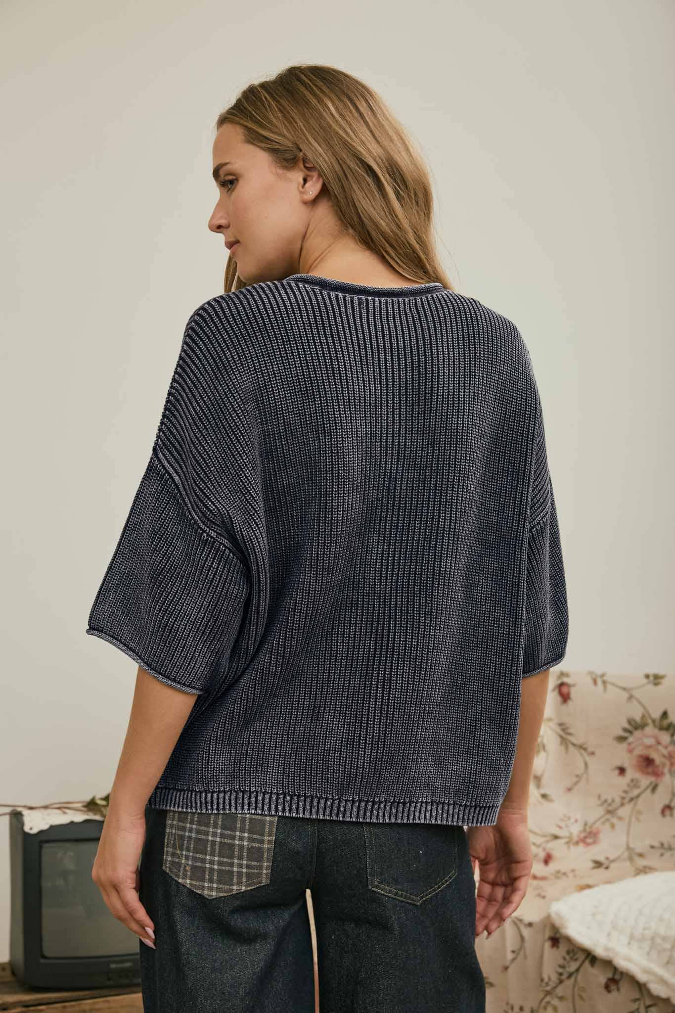 Midnight Ease Knit Cardigan Sweaters Blu Pepper
