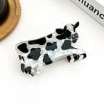 Cow Print Hair Claw Clip, Cute Animal Hair Accessory: Black Hair Accessories TheDivaSoap