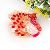 Peacock Acetate Hair Claw Clip - Blue Hair Accessories TheDivaSoap