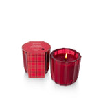 Plaid Ribbed Glass Candle - The Smell of Christmas Seasonal Aromatique