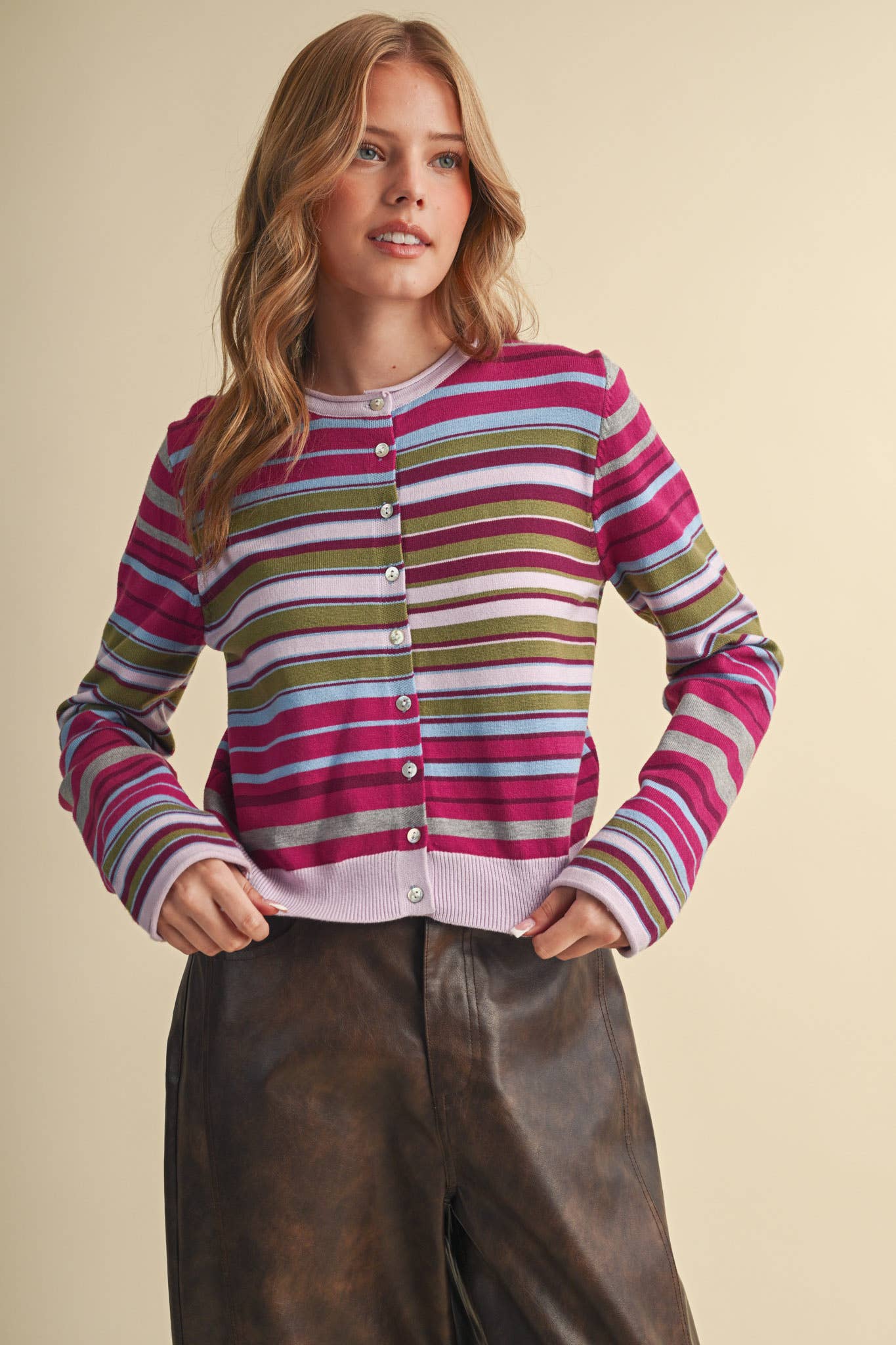 Bright Side Striped Cardigan Sweaters &MERCI