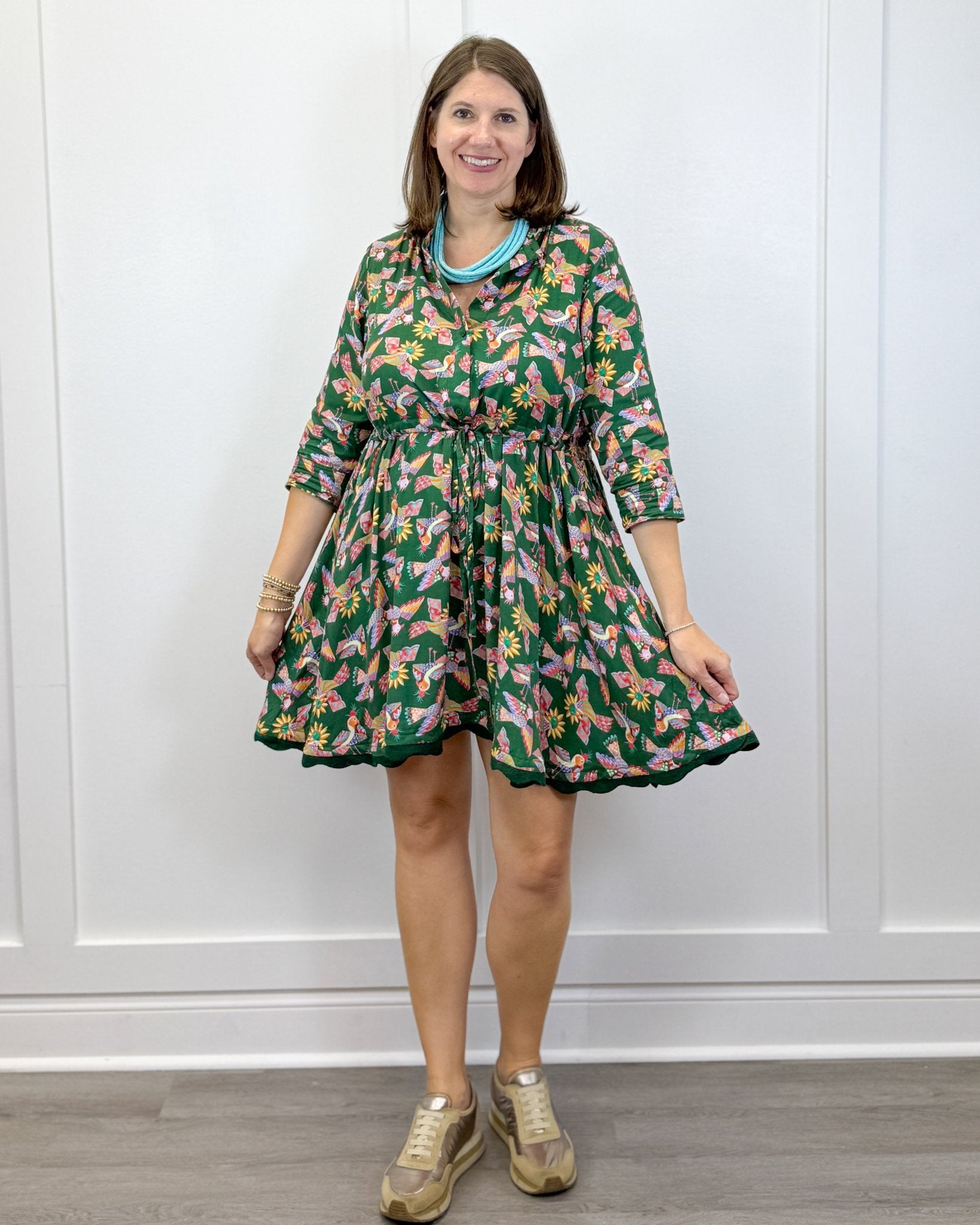 Adelyn Mini Dress - Kelly Green Short Dresses Briton Court