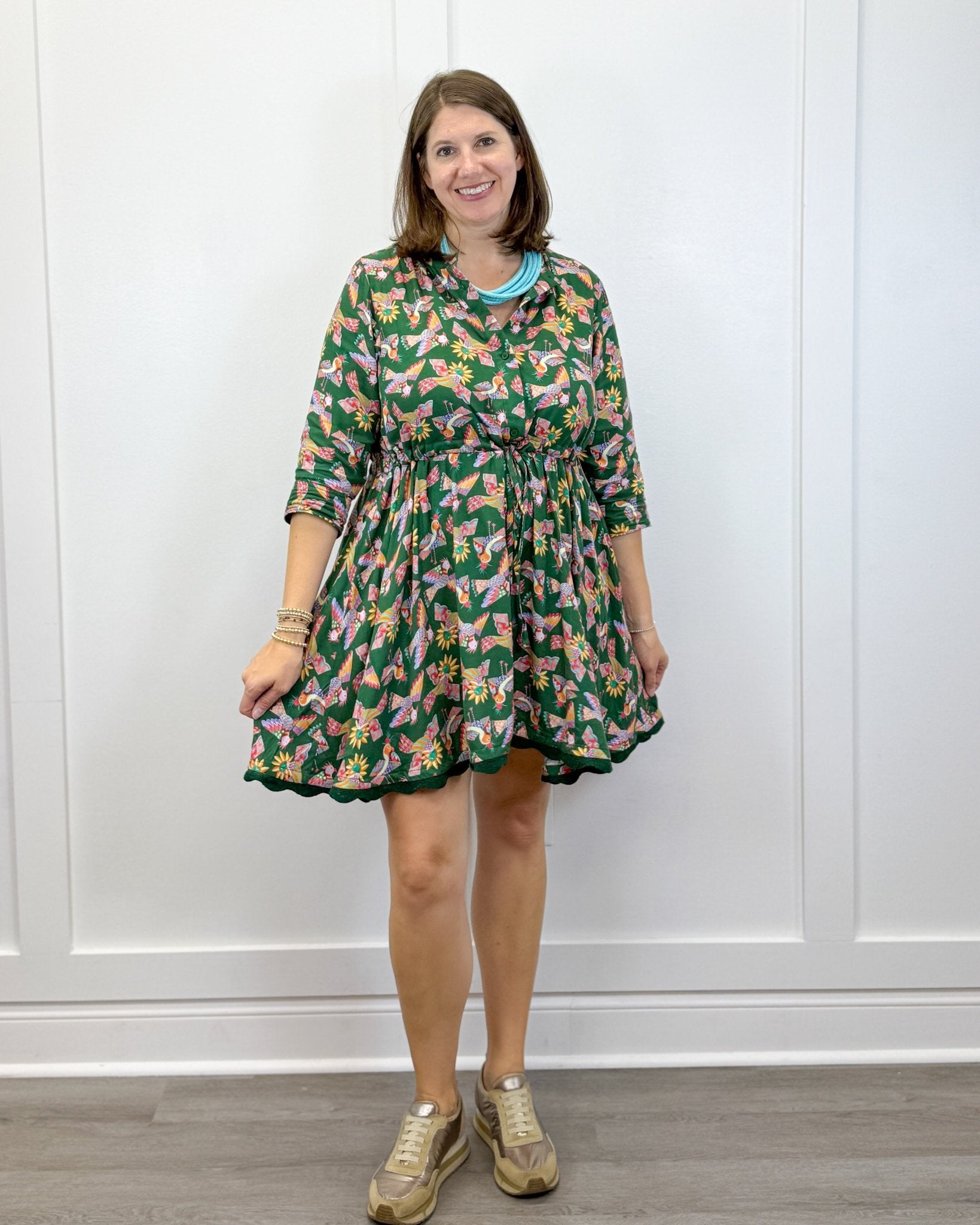 Adelyn Mini Dress - Kelly Green Short Dresses Briton Court