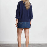 Navy Days Relaxed Sweater Sweaters Blu Pepper