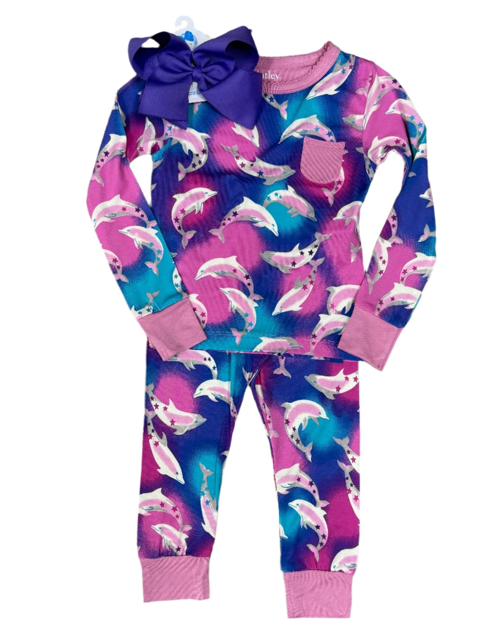 Airbrush Dolphins Bamboo Pajama Set Kids Pajamas Hatley