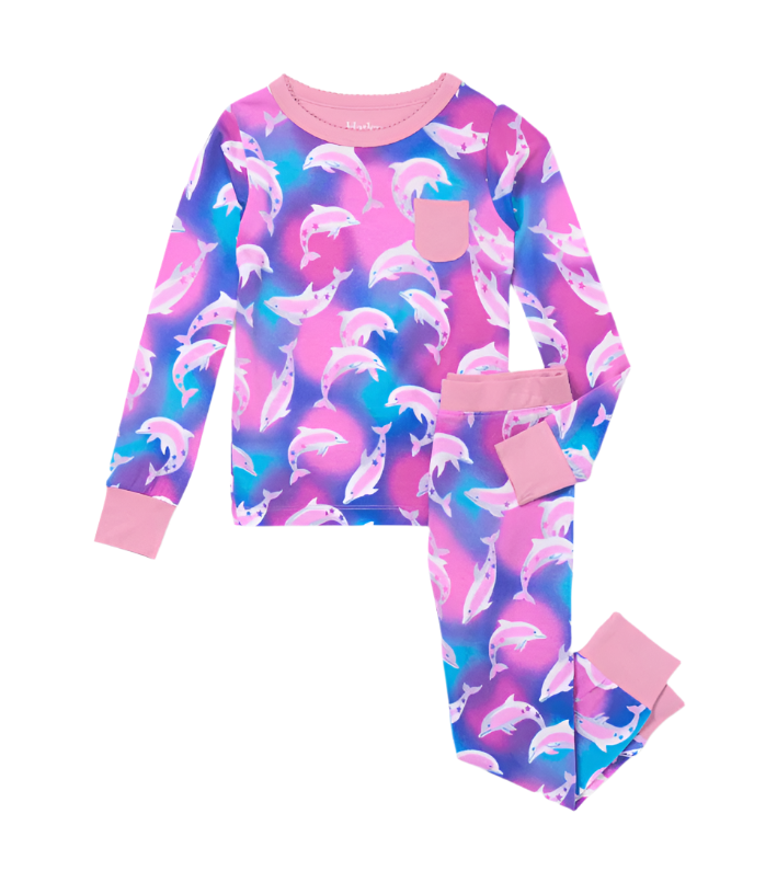 Airbrush Dolphins Bamboo Pajama Set Kids Pajamas Hatley