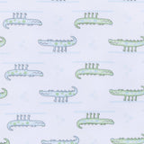 Alligator Pie Print Zip Footie - Light Blue Baby Sleepwear Magnolia Baby