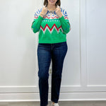Alpine Joy Zip Sweater - Bright Green Sweaters &Merci