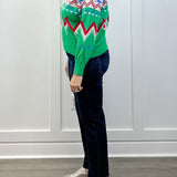 Alpine Joy Zip Sweater - Bright Green Sweaters &Merci