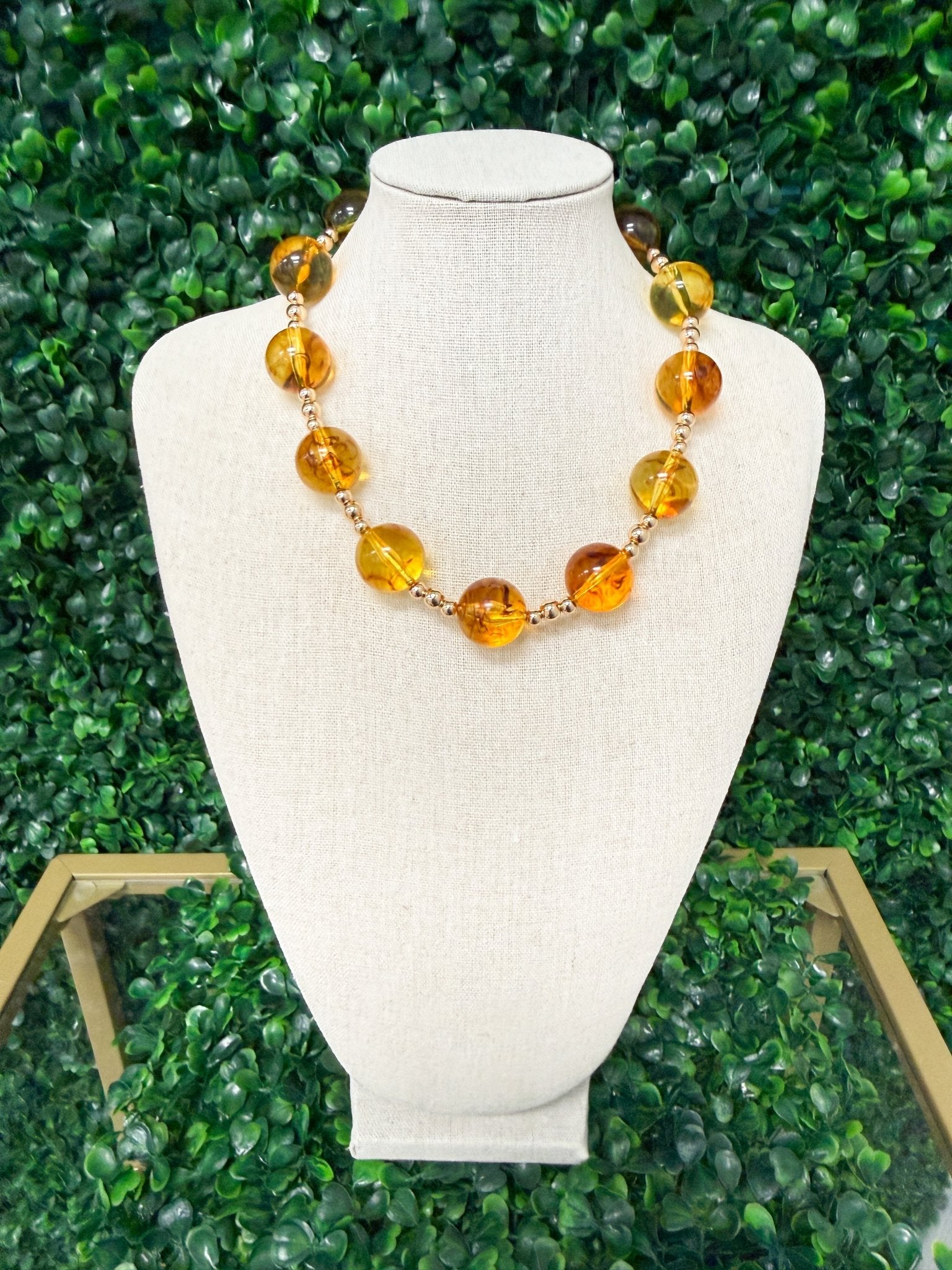 Amber Glow Beaded Necklace - Sugar Babies Children's Boutique/Meg's Shoppe
