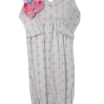 Amelia's Classics Pink Ruffle Gathered Gown Baby Sleepwear Magnolia Baby